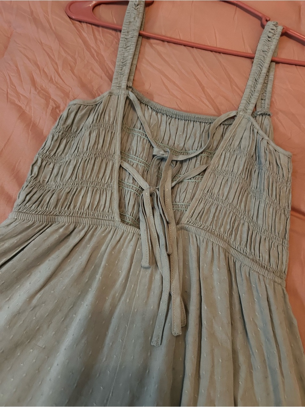 Le Lis Light Sage Green Smocked Romper. Size S. - Picture 2 of 7